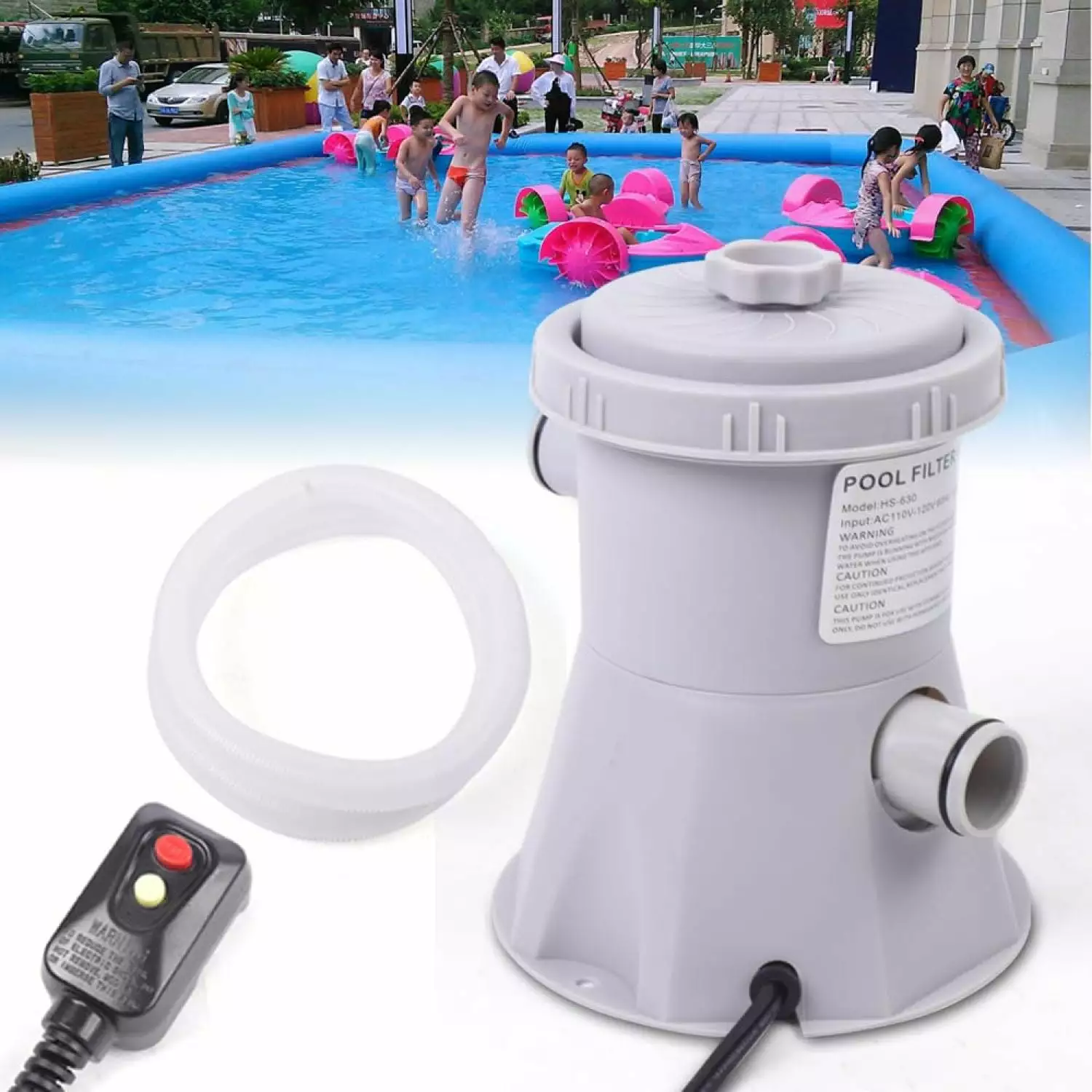 WDZCZDoo Above Ground Pool Filter Pump 110V/60HZ 20W Pool Filter Pump Kit HDSF