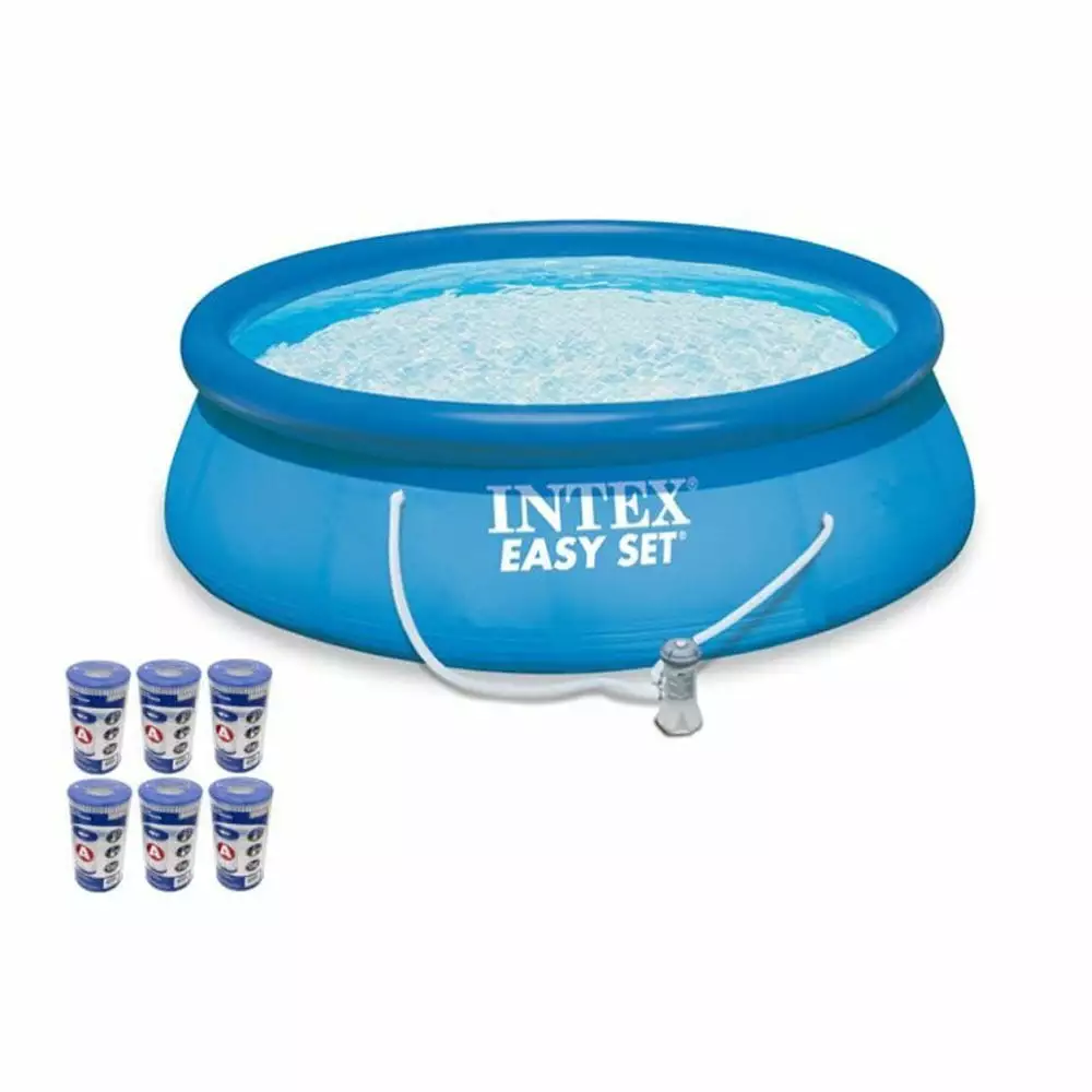 Intex 15' x 48 Easy Set Above Ground Swimming Pool Kit 6 Replacement Filters