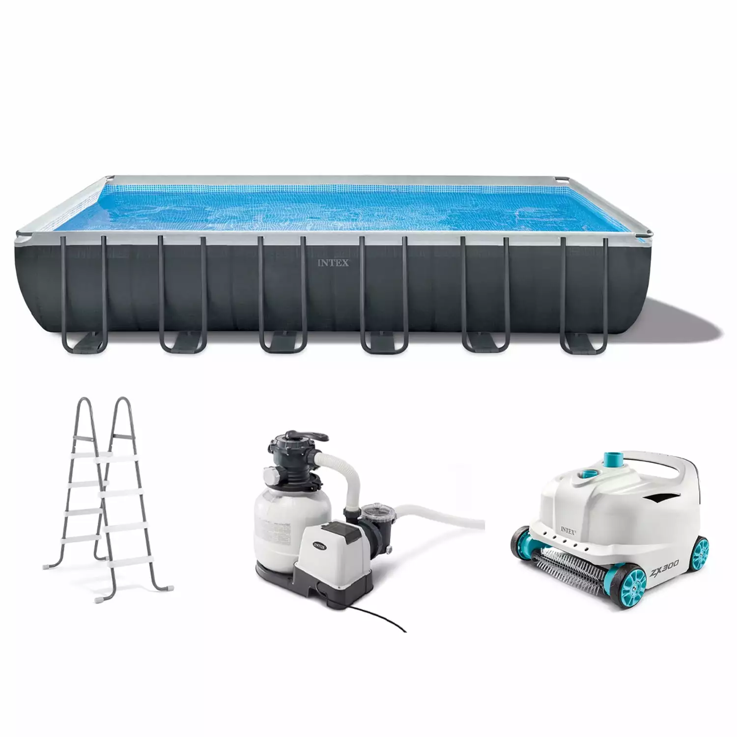 INTEX Ultra XTR 24' x 12' x 52 Rectangular Above Ground Pool Set Filter Pump