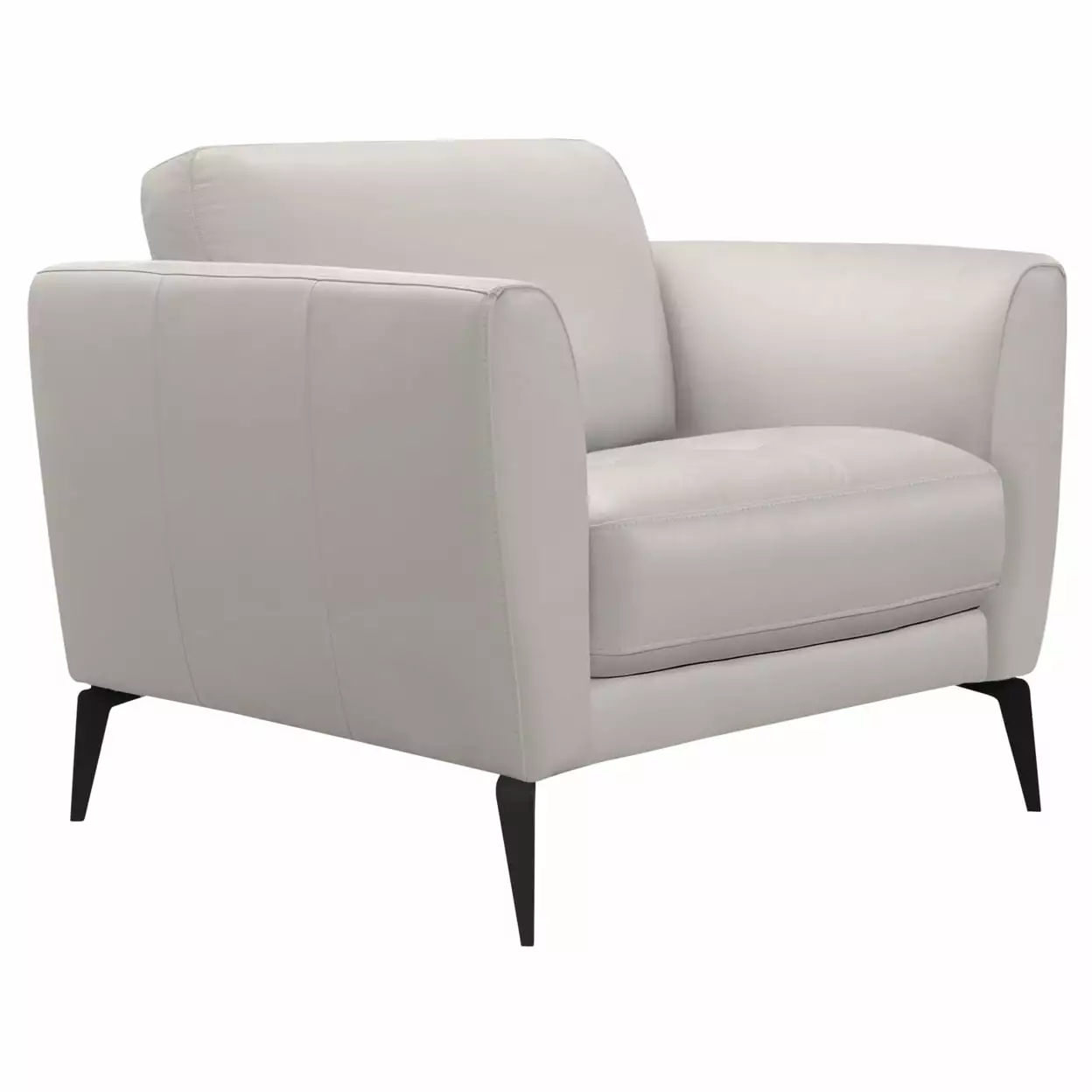 Benjara 19 Inch White Leatherette Sofa Chair Flared Armrests Accent Chair