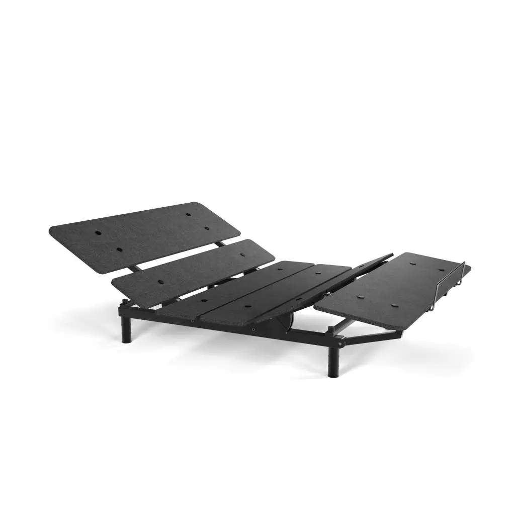Cosmo Sydney Adjustable Bed Frame King Size Black Metal And Wood Design logicdata