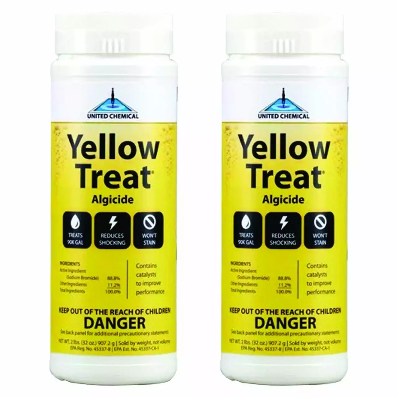 2 Pack United Chemical Yellow Treat 2lb Algae Remover Swimming Pools & Spas United Chemi Con