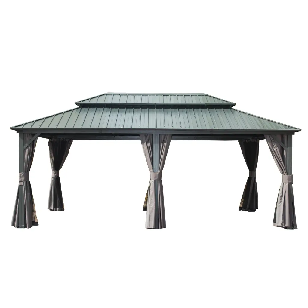 12x20 Hardtop Gazebo Aluminum Metal Gazebo Galvanized Steel Frame Outdoor crefise patio life