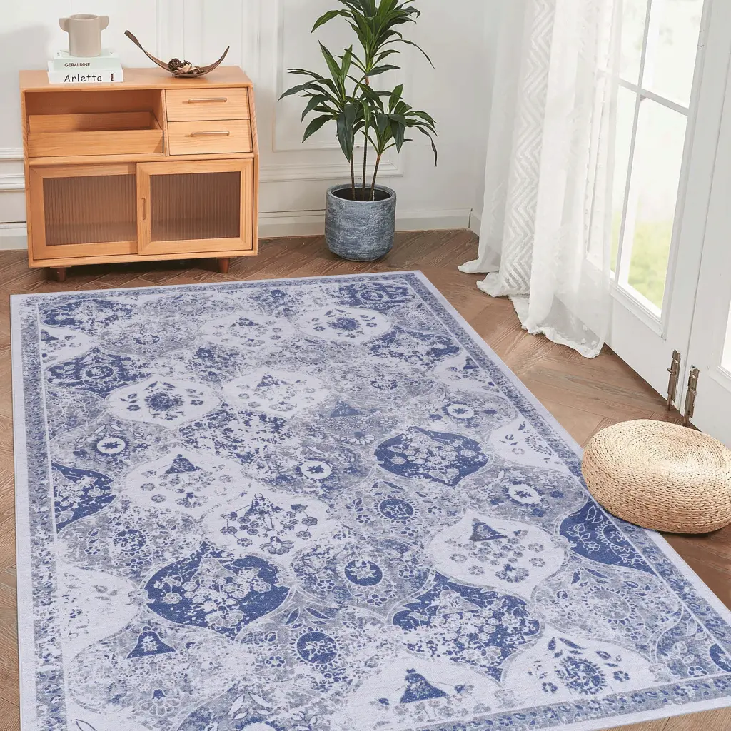 4x6 Area Rugs Washable Low Pile Non Slip Non Shedding Foldable Floor Mat naar rug