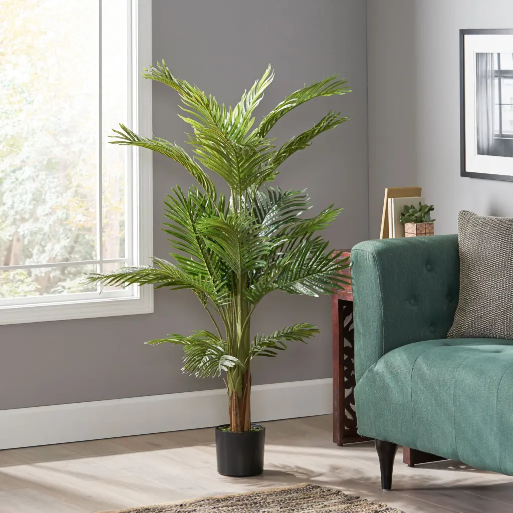 130Cm Artificial Palm Tree Green Iron Plastic Indoor Outdoor Decorative Plant nh-bc furniturings