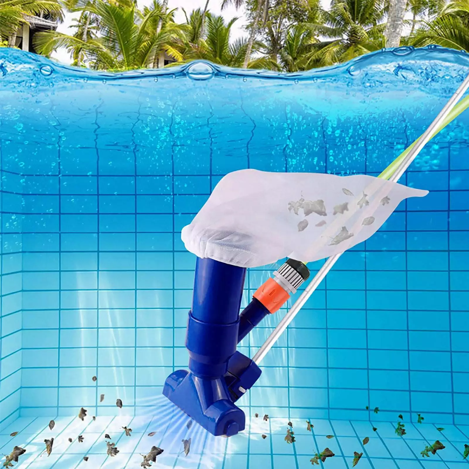 Exywaves Pool Vacuum Cleaner Fountain Vacuum Cleaner Brush Automatic Pool Cleaners Tool Kit
