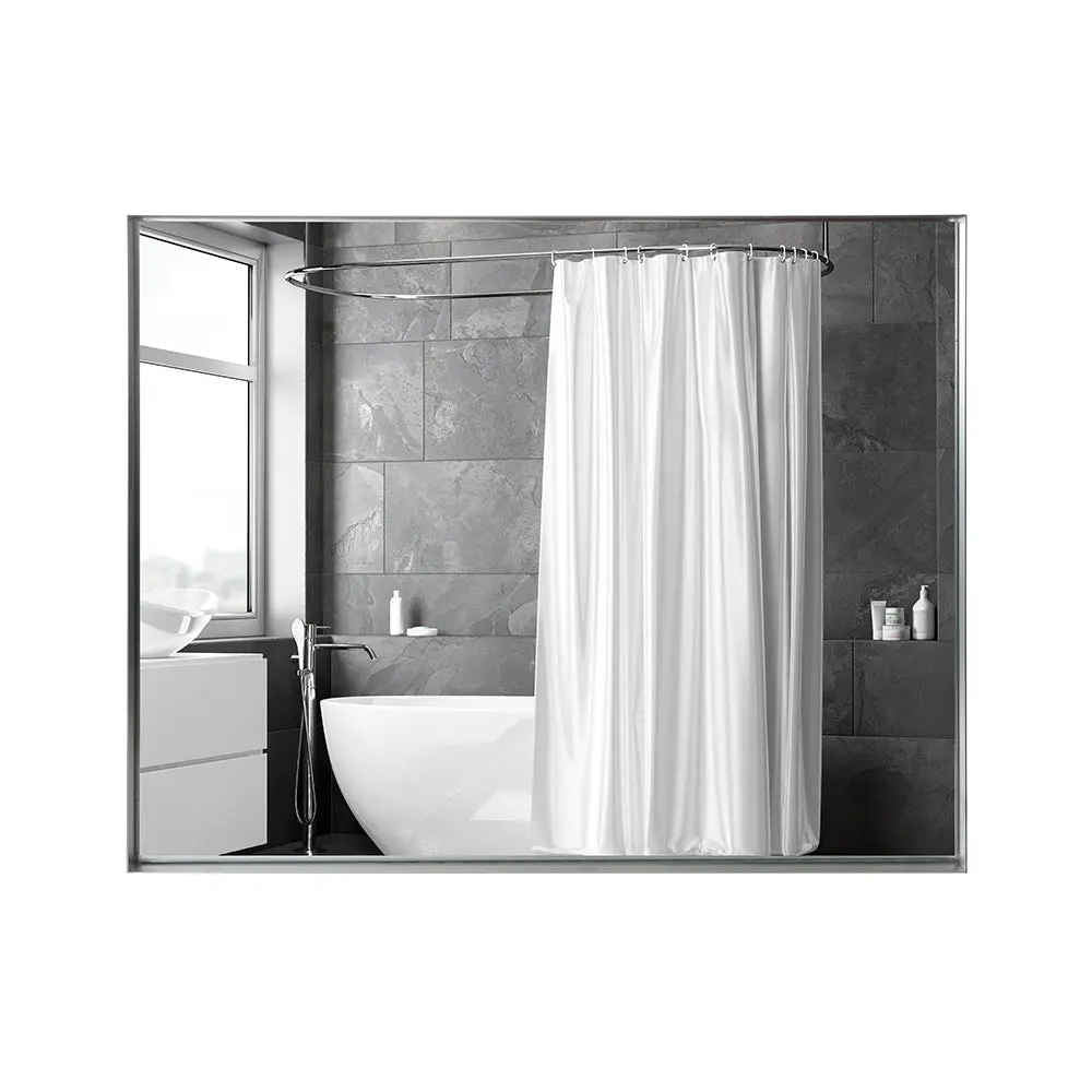 40X30Inch Silver Rectangular Wall Mounted Beveled Bathroom Mirror Square rnb