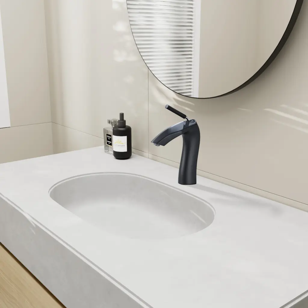 Matte Black Single Handle Lavatory Basin Sink Faucet Modern Bathroom Fixture sihua sanitary ware