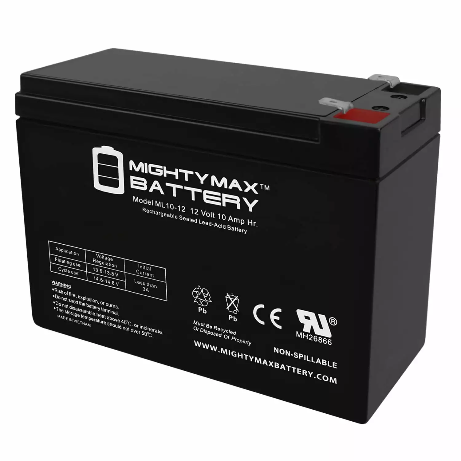 12V 10AH Replaces 26058 6-DZM-10 MA 2.0 Lawn Mower + 12V Charger Mighty Max Battery