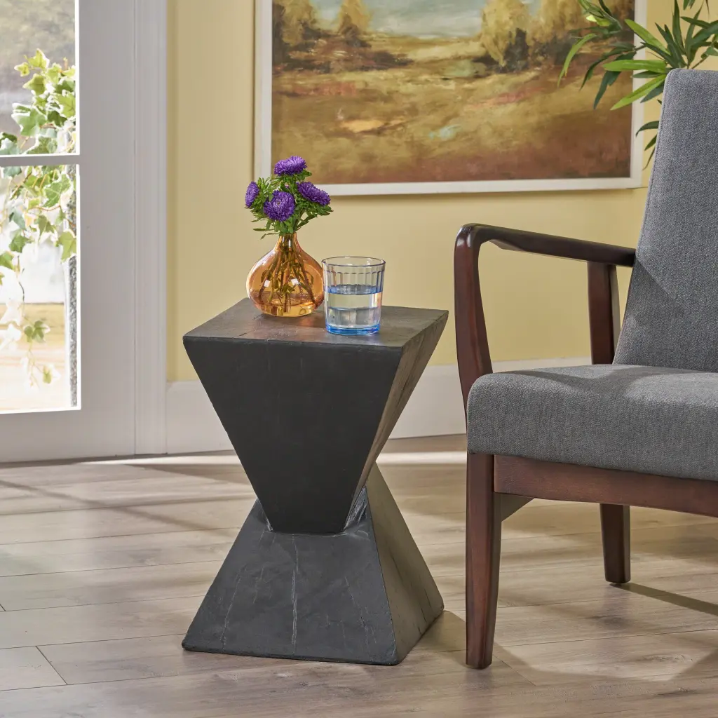 Tess Side Table Black Magnesium Oxide Modern End Table nh-cloudhouse