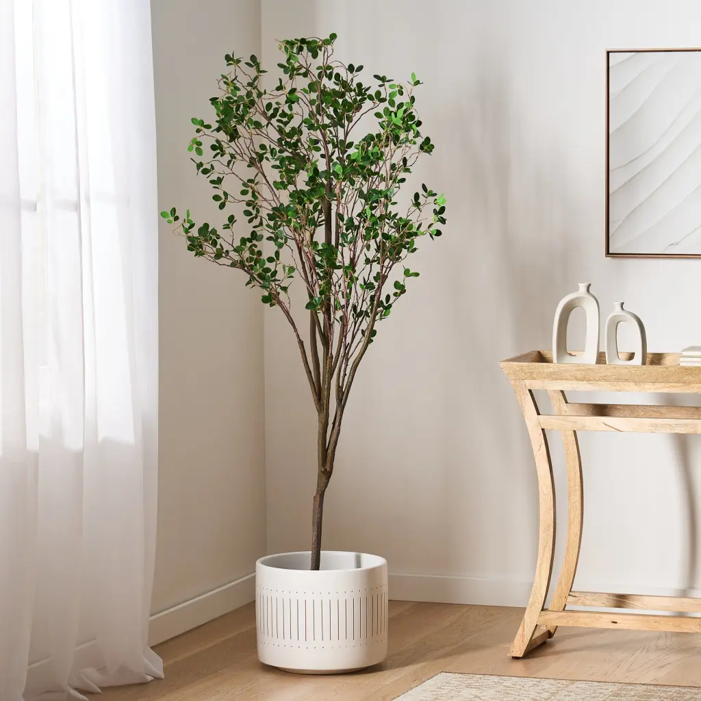 180Cm Artificial Milan Leaf Bonsai Green Polyethylene Indoor Plant nh-bc furniturings