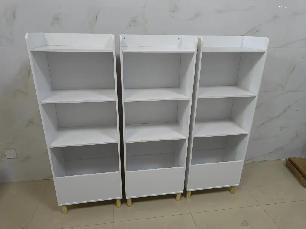 Kids 4 Tier Bookcase Children's Book Presentation Bookshelf Toy Storage Cabinet moonriver