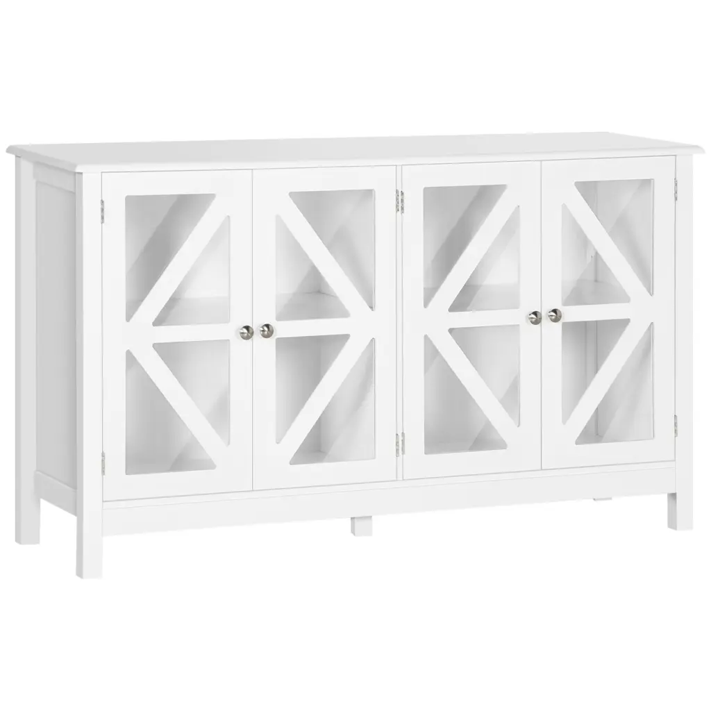 Homcom Sideboard Buffet Cabinet 4 Tempered Glass Doors and Adjustable Shelves aosom business