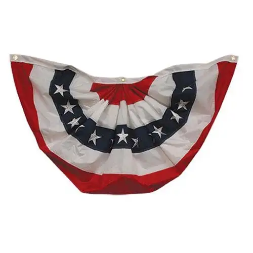 Burlap Americana Bunting Flag 48x24 Inches Patriotic Outdoor Decor CWI