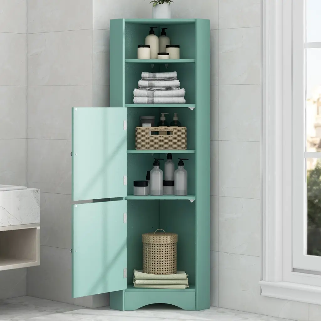 Tall Bathroom Corner Cabinet Freestanding Storage Cabinet Doors Bathroom Organizer rnb