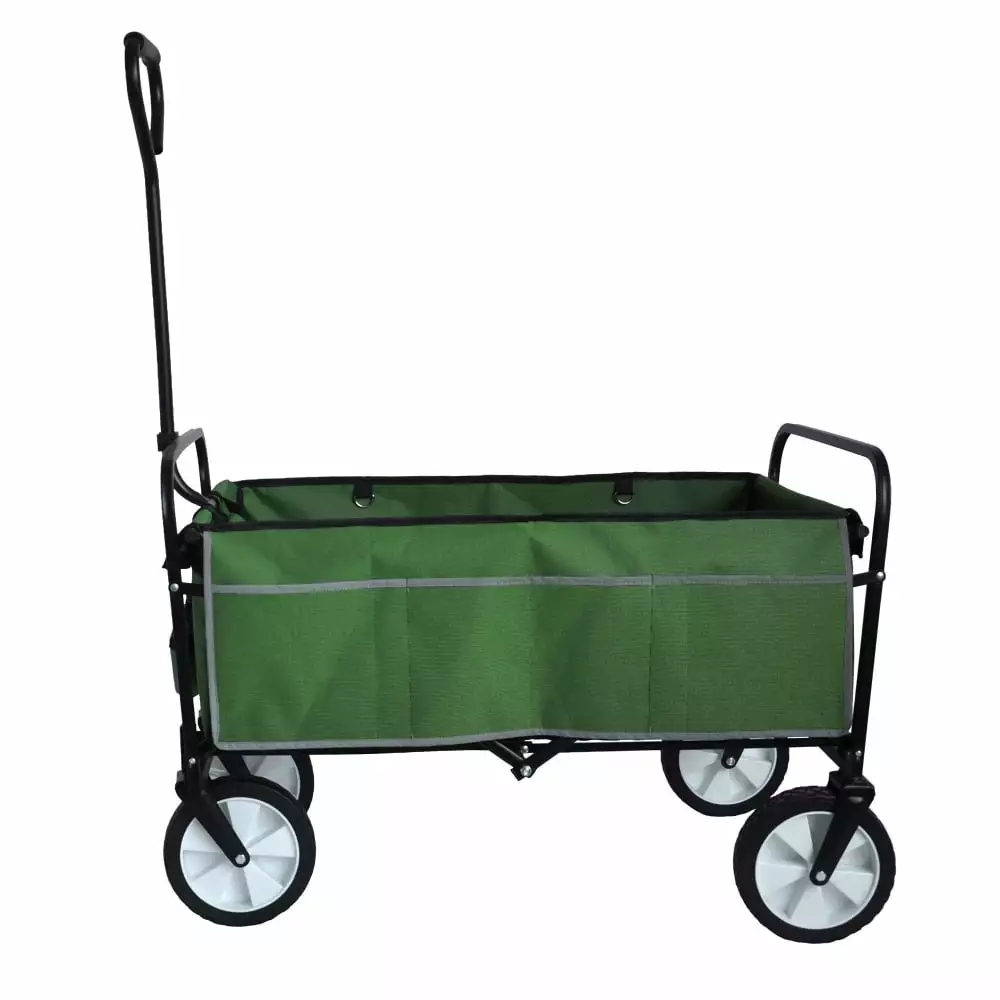 Kawim Folding Collapsible Wagon Outdoor Camping Garden Cart Cargo Net. Retractable Handle and Cup Holders Beach Wagon Shop...