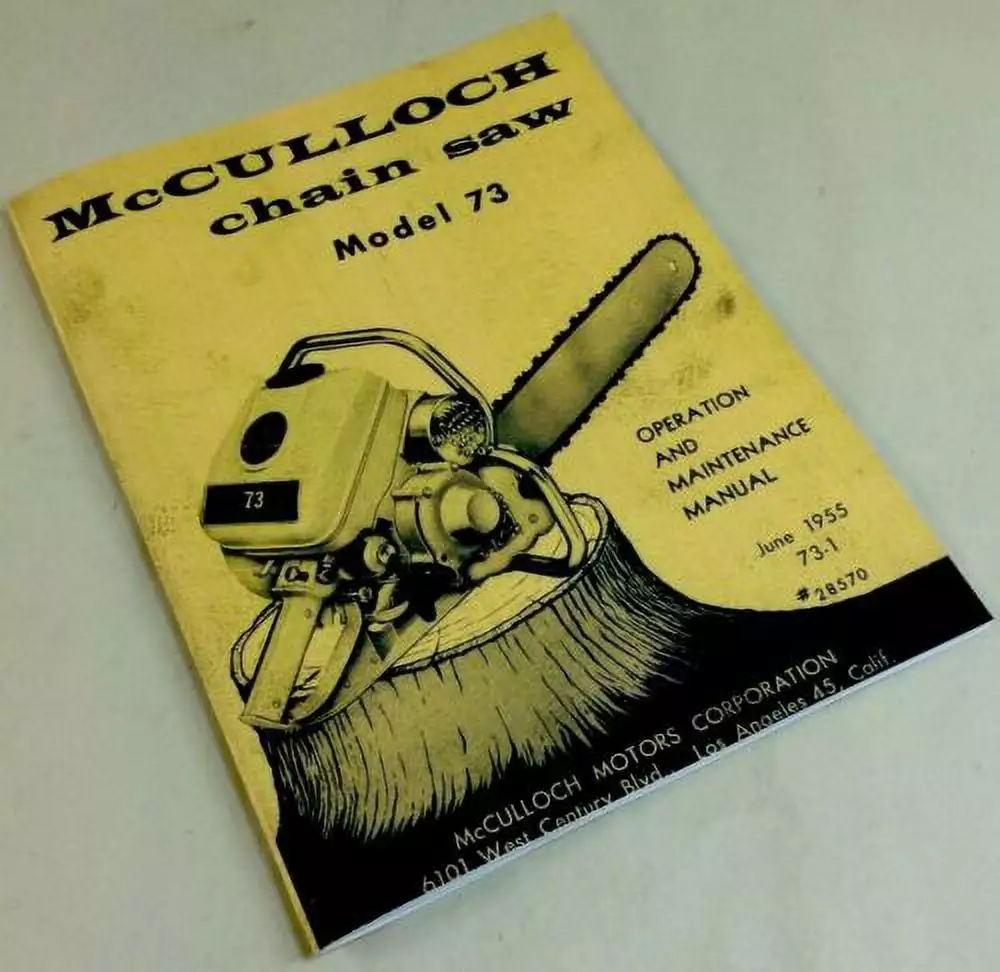 Mcculloch Chain Saw Model 73 Operation Care Manual 1955 Owners Controls Agpubs
