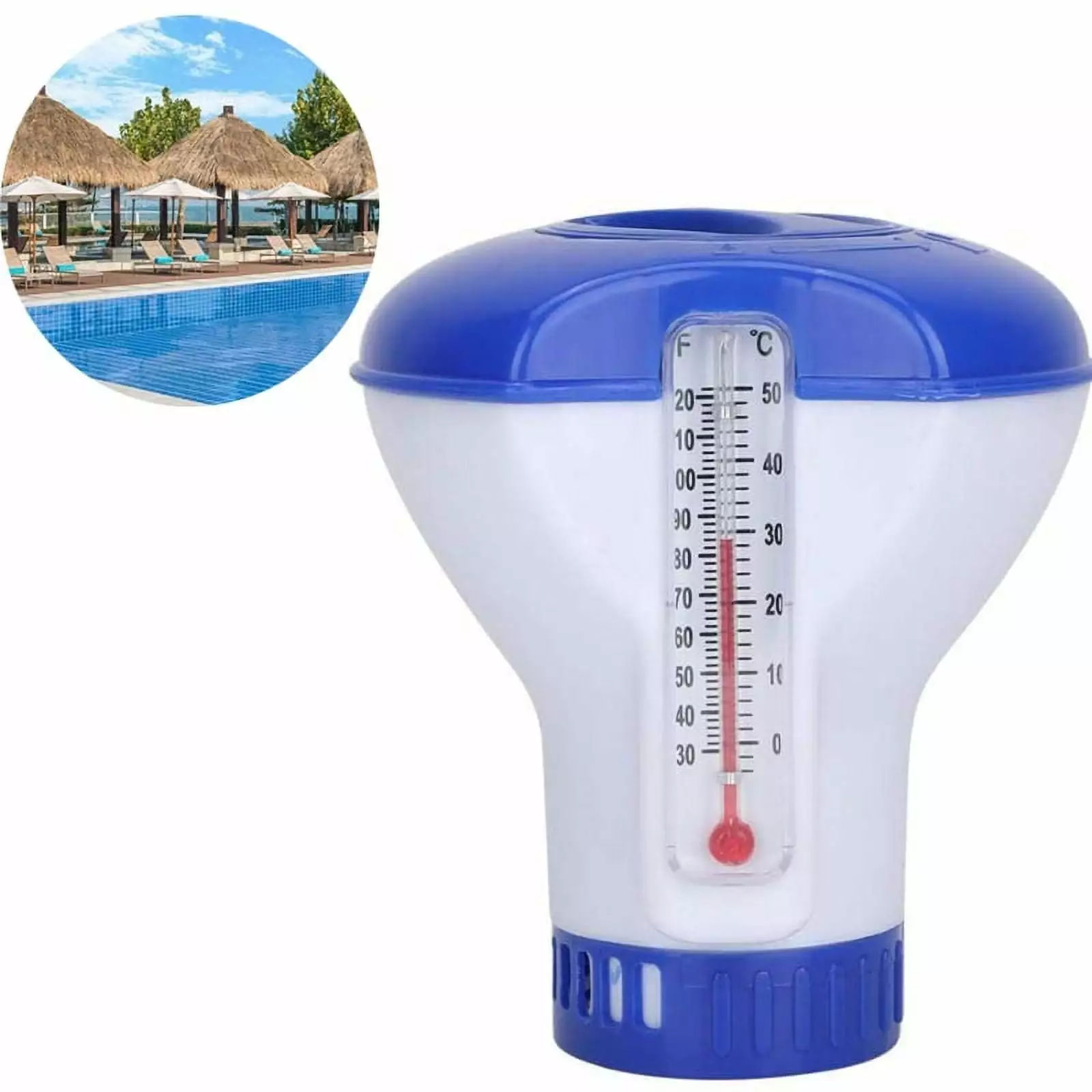 Chlorine Dosing Float Thermometer Pool Tablets Indoor and Outdoor Pools