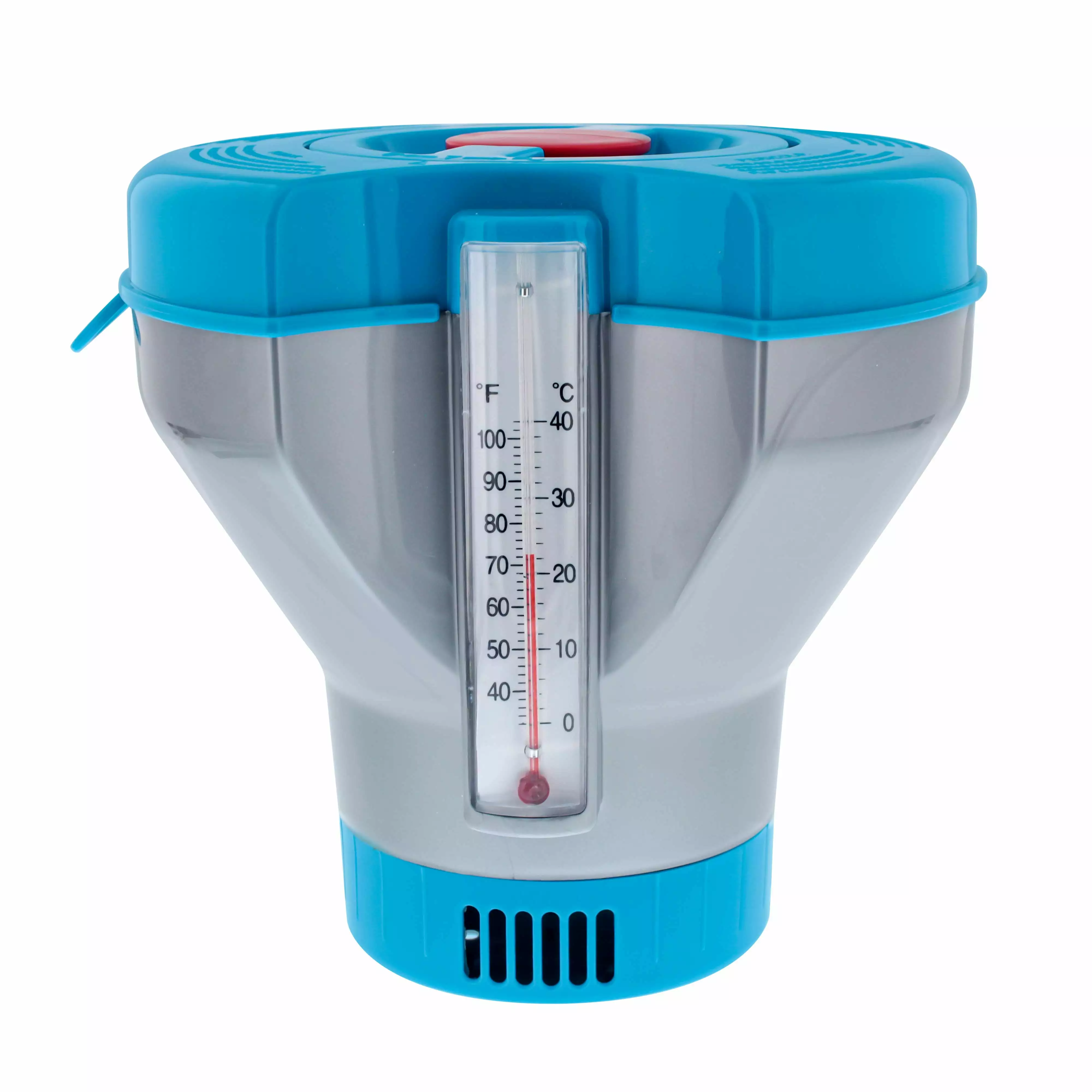 U.S. Pool Supply Deluxe Pool Chlorine Floater Dispenser 100F Thermometers Large Capacity Holds 3-4 Tablets