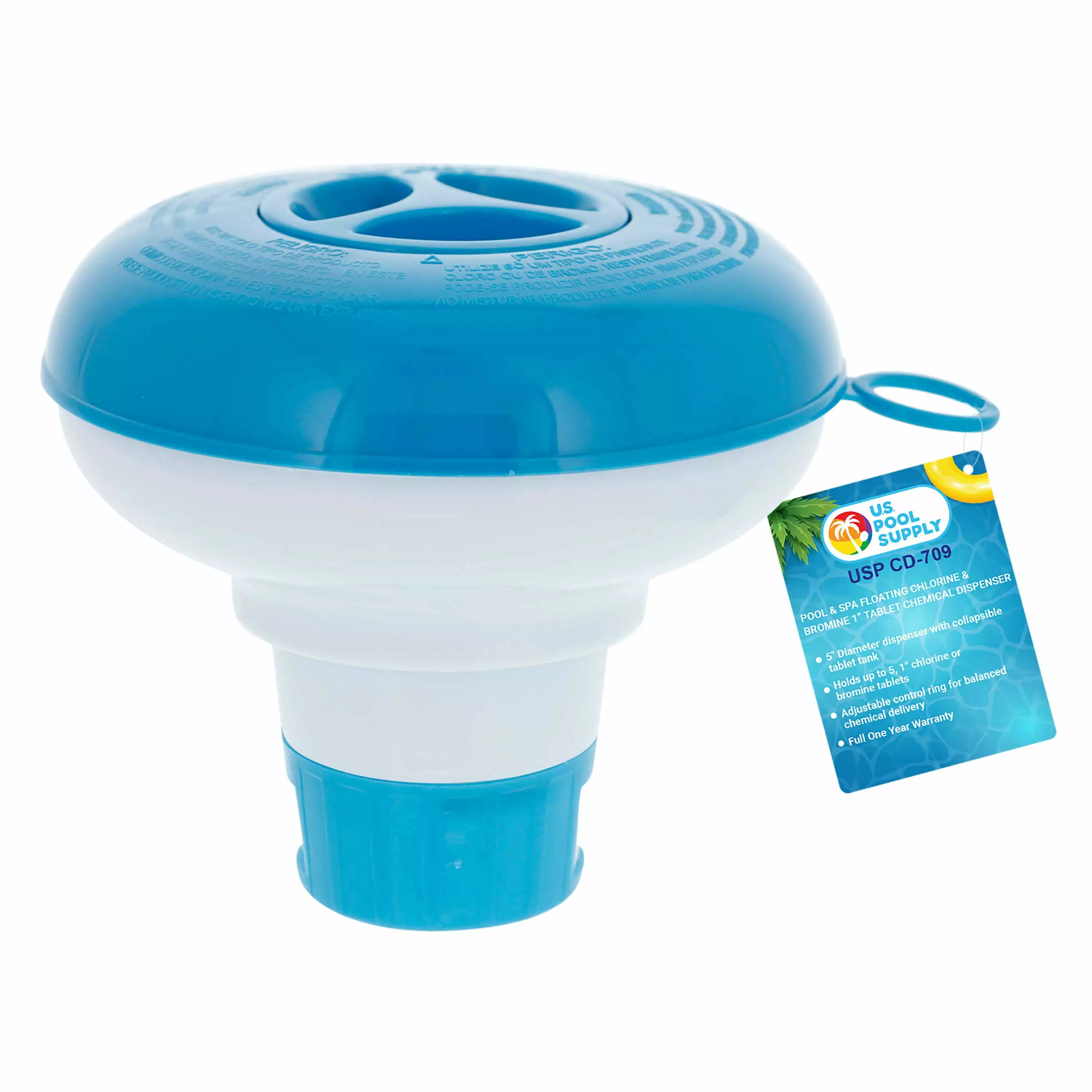 U.S. Pool Supply Floating Chlorine Bromine Tablet Dispenser 5 Diameter