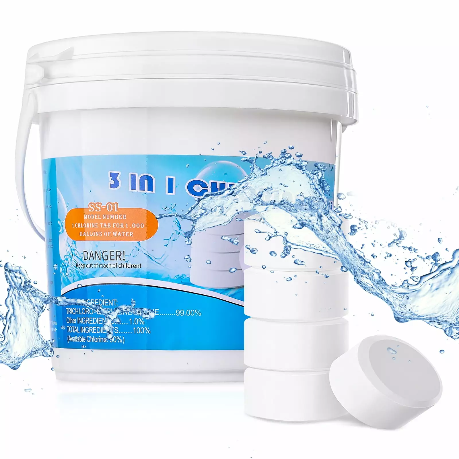 1 LB 1 Inch Swimming Pool Cleaner Long Lasting Effective Pool Cleaning Trichlor