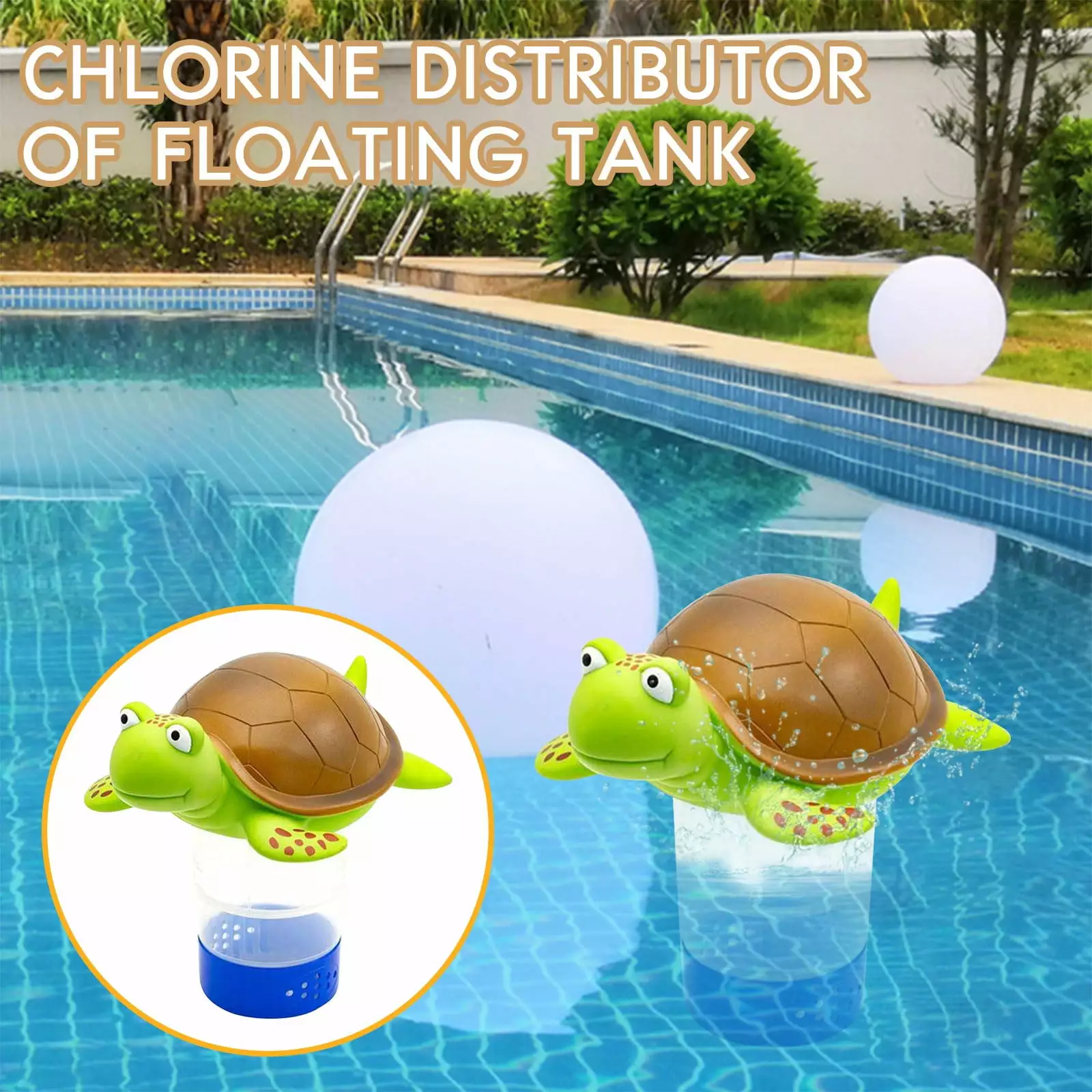 ClearanceEQWLJWE Cute Animal Floating Chlorine Dispenser Pool Tablets