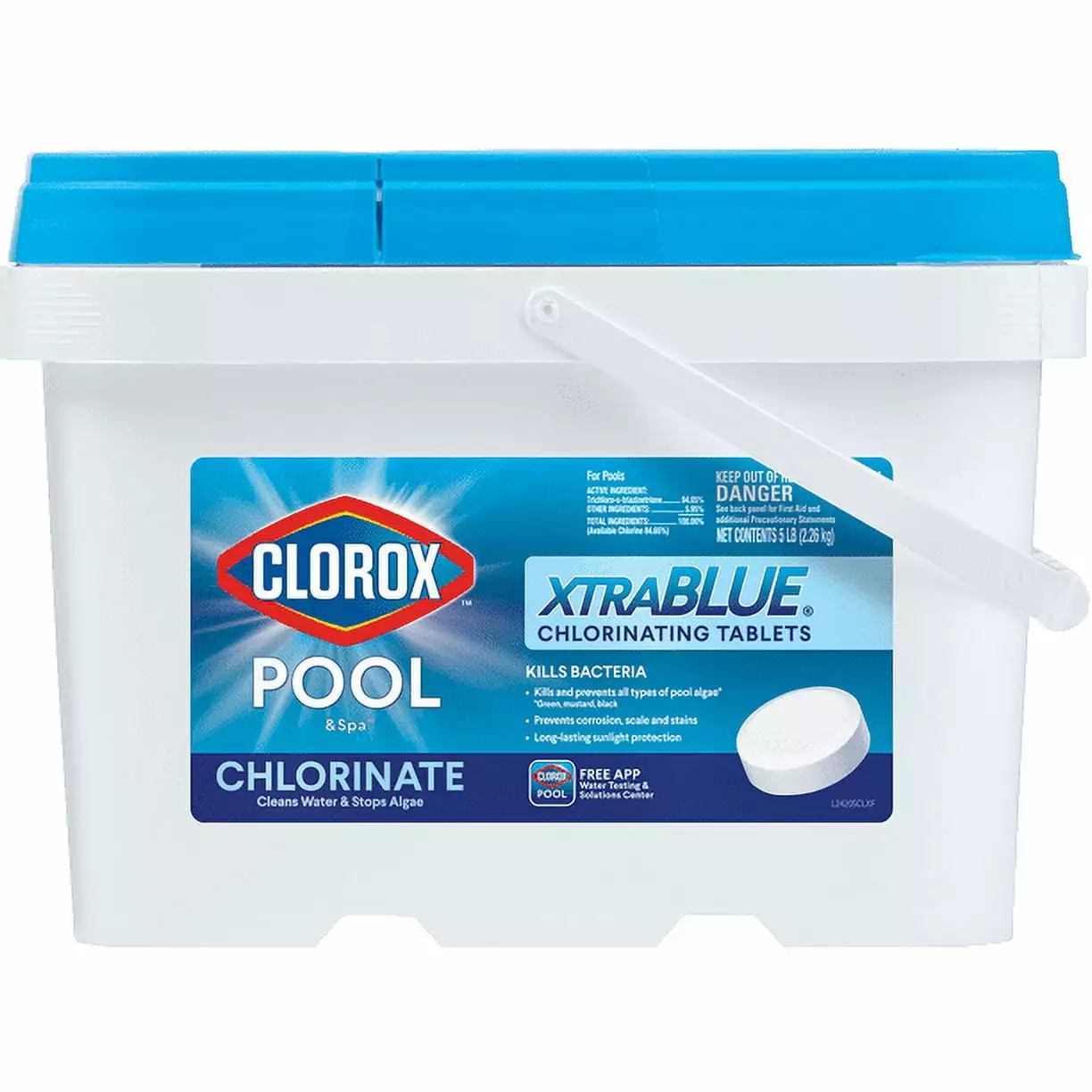 Clorox Pool&Spa XtraBlue 3-inch Chlorinating Tablets 5lb Swimming Pool Use