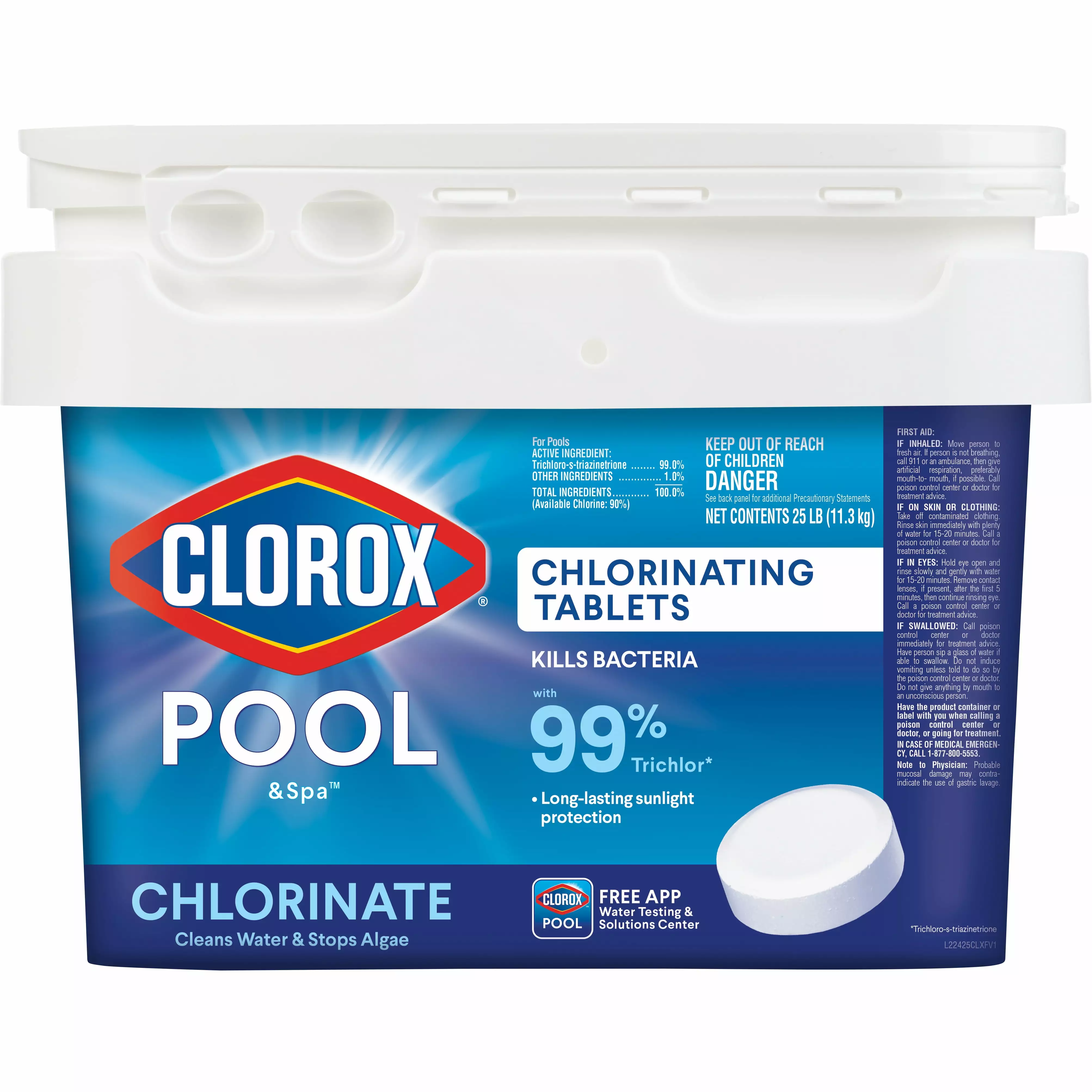 Clorox Pool and Spa Active 99 Three inch Chlorinating Tablets - 25 lbs Clorox Pool&Spa