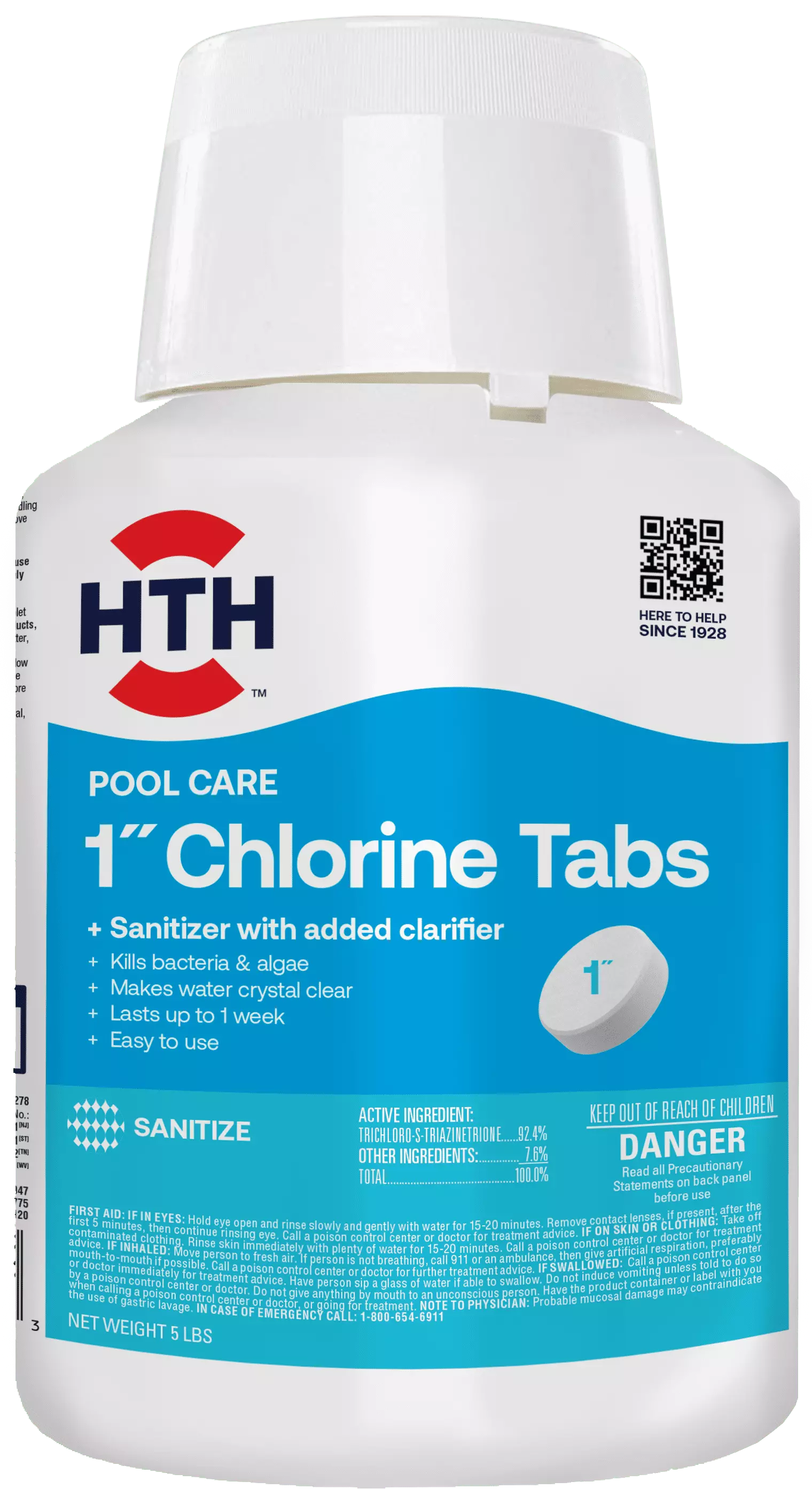 HTH Pool Care 1 Chlorine Tablets Swimming Pools 5 lbs