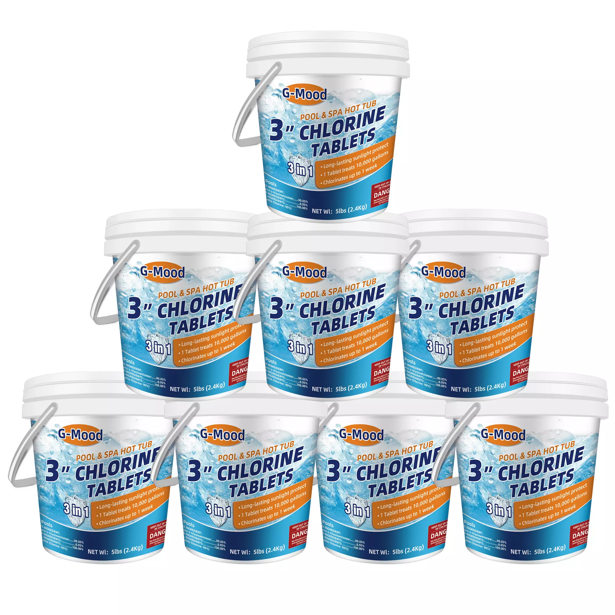 Maintain 3 Chlorine Tablets - 50 lbs - Slow Dissolving Pool Sanitizer RICH POOL