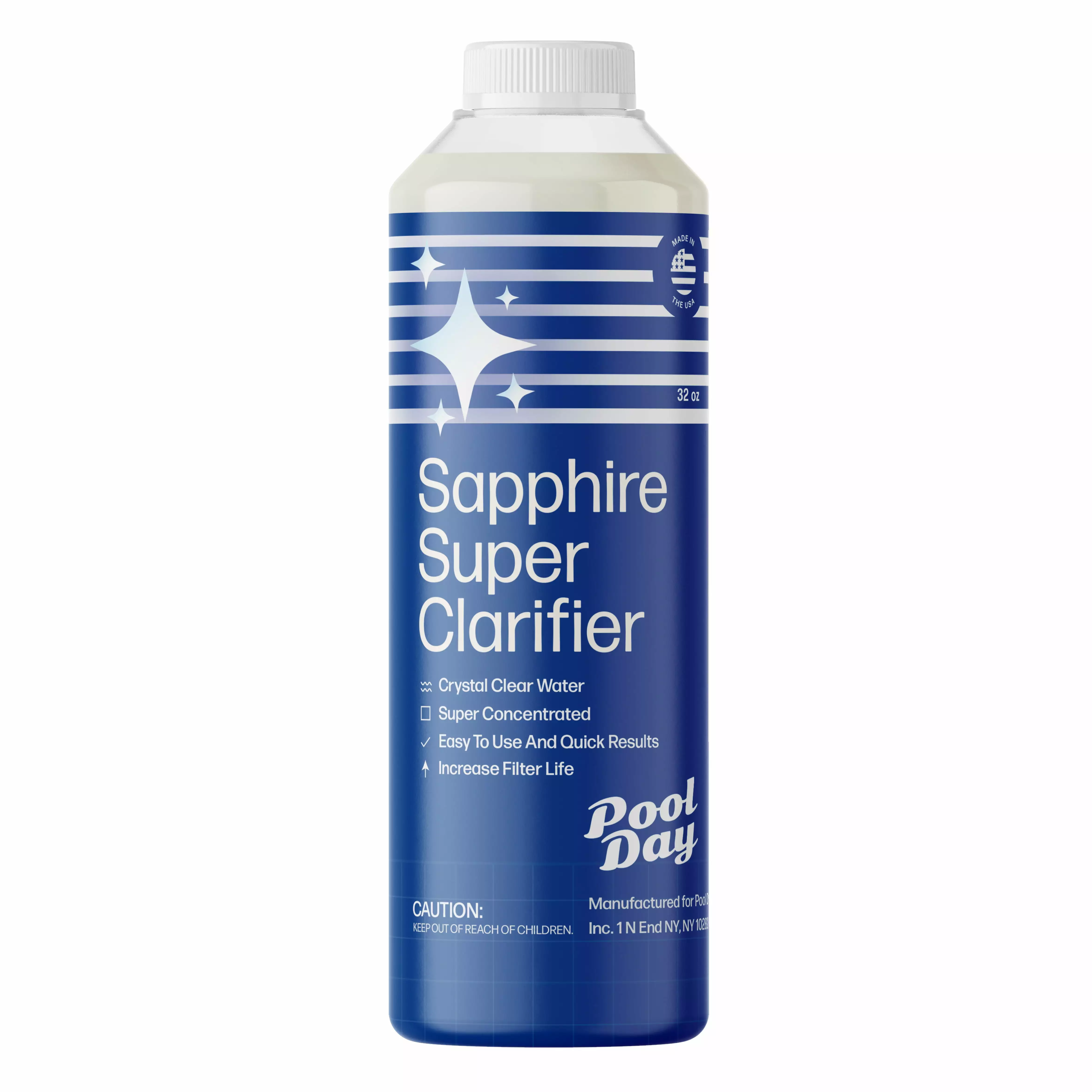 Sapphire Super Clarifier 32oz Extra Concentrated Premium Formula All Pools Hot Tubs and Spas Pool Day