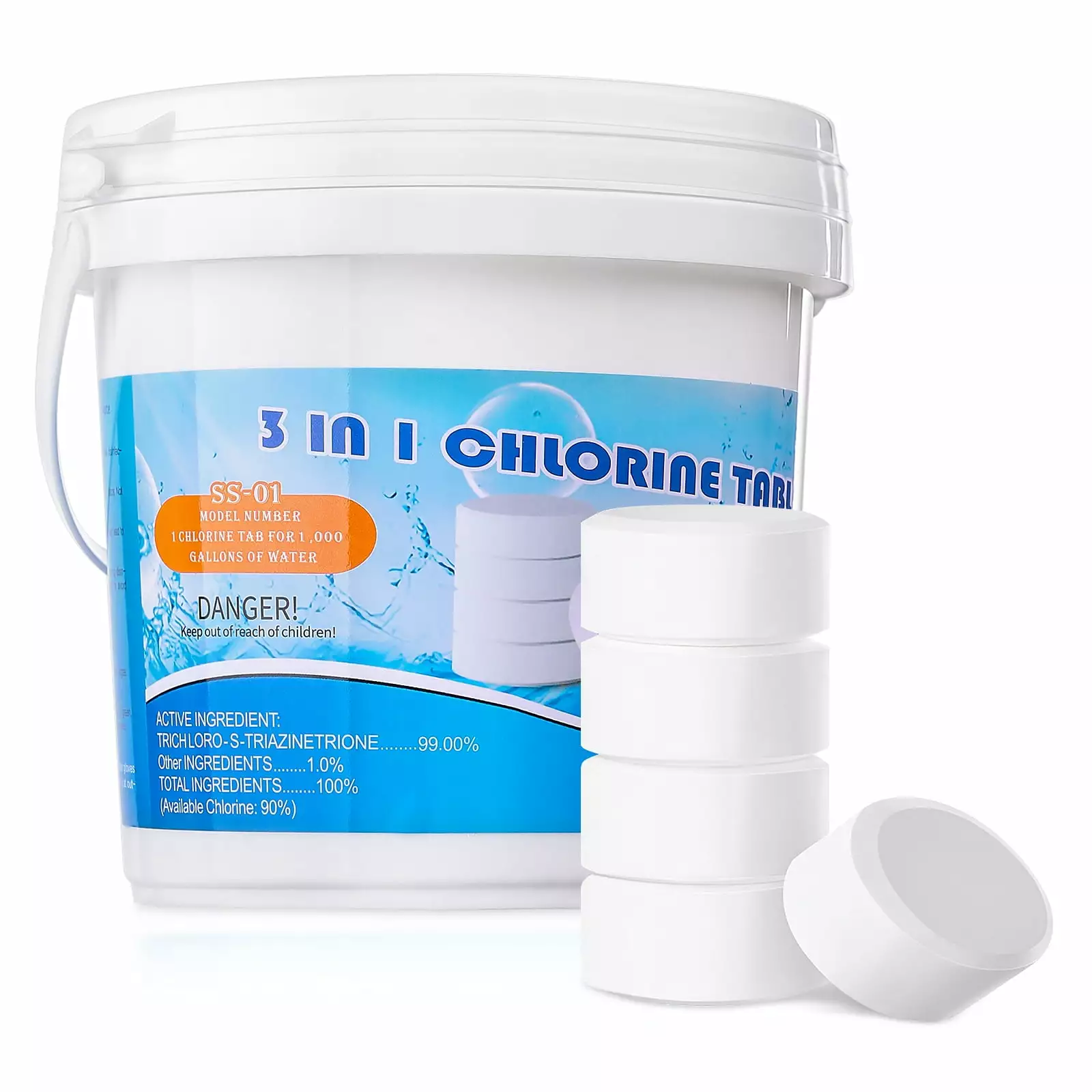1 Inch 1 LB Swimming Pool Cleaner Long Lasting Effective Pool Cleaning Trichlor
