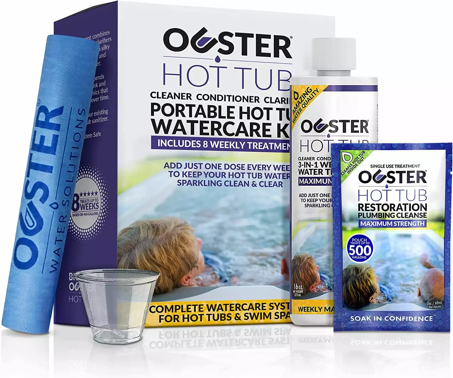 Ouster Hot Tub and Spa 3 1 Complete Cleaner Restoration Kit Weekly Care