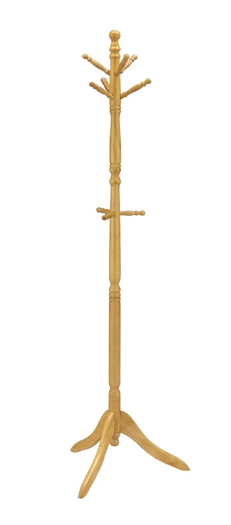 71.5 Inch Tall Wooden Standing Coat Rack Swivel Natural Finish california home
