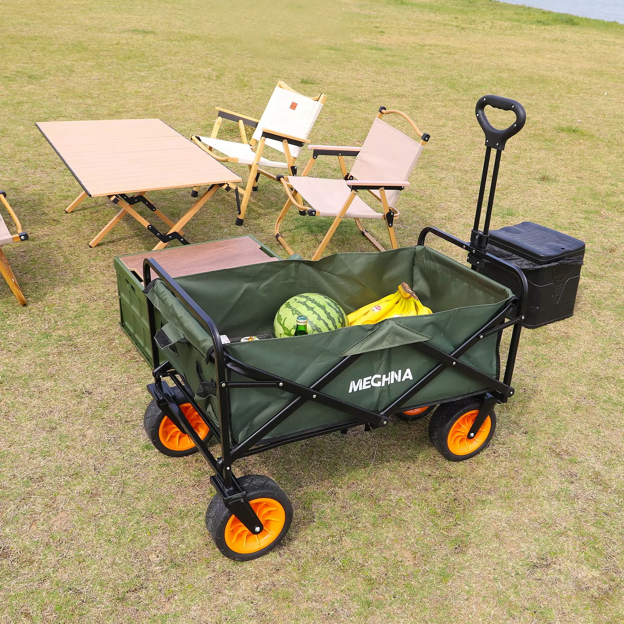 Canddidliike Collapsible Folding Utility Wagon Cart. Beach Cart Large Capacity. Heavy Duty Folding Wagon Travel-friendly. ...