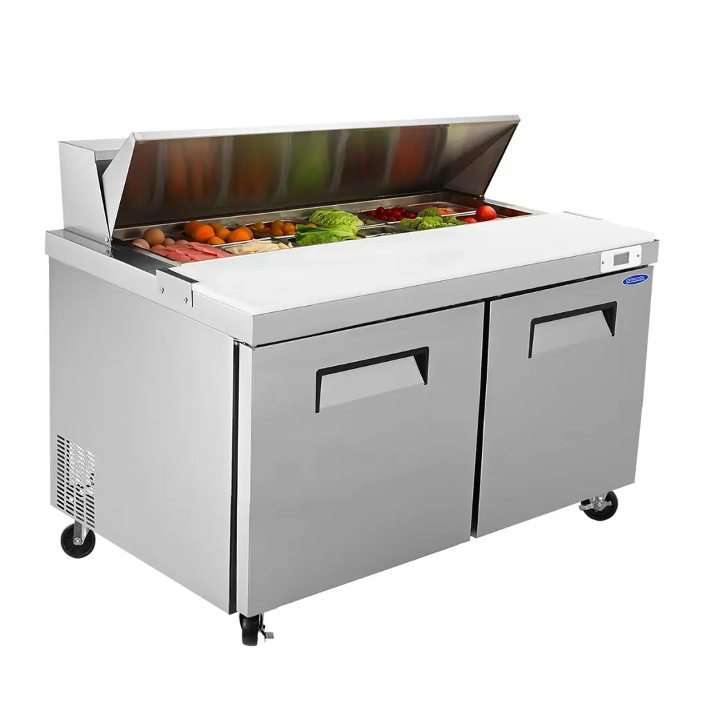 Orikool 60 Inch Commercial Refrigerator Sandwich And Salad Prep Table Stainless Steel Top orikool commercial refrigeration...
