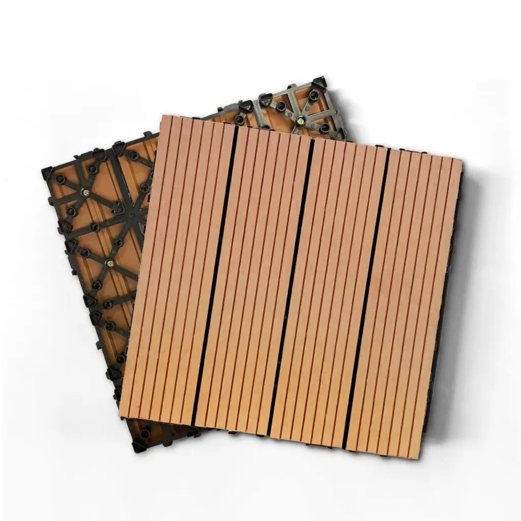 Wood Plastic Composite Deck Tiles Set 20Pcs - Durable Outdoor Decking rnb