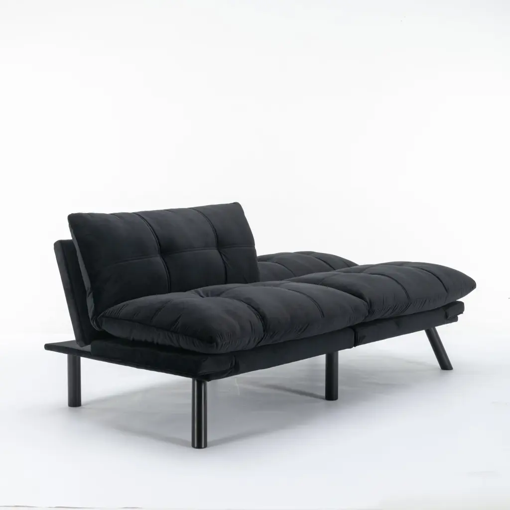 Black Convertible Folding Modern Sofa Bed Twin Black White Primary Living rnb