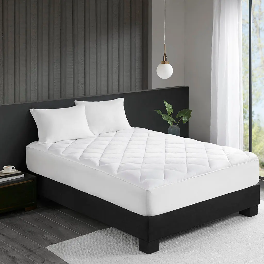 Cool Warm Reversible Water-resistant and Stain Resistant Bedding Pad White jla
