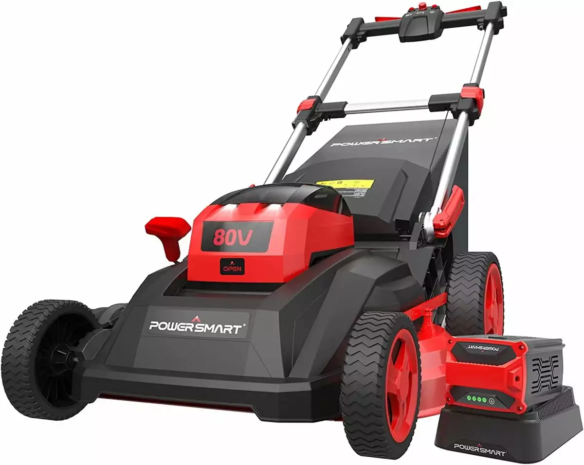 26-Inch Self-Propelled Lawn Mower. 80V Lithium-Ion Dual-Force Cutting Cordless Lawn Mower 6.0Ah Battery & Charger. Electri...