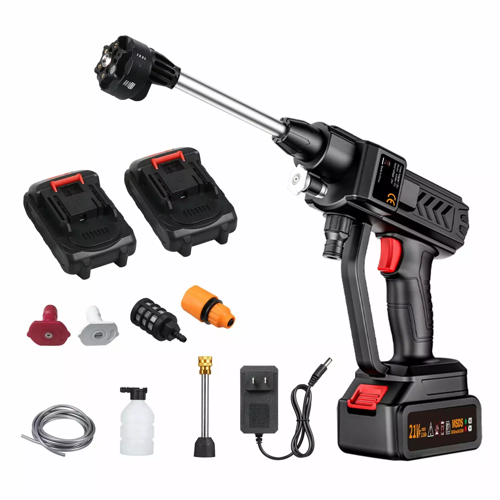 Aumotop Cleaning Machine Cordless Power Washer Rechargeable Battery and 5in1 Nozzles