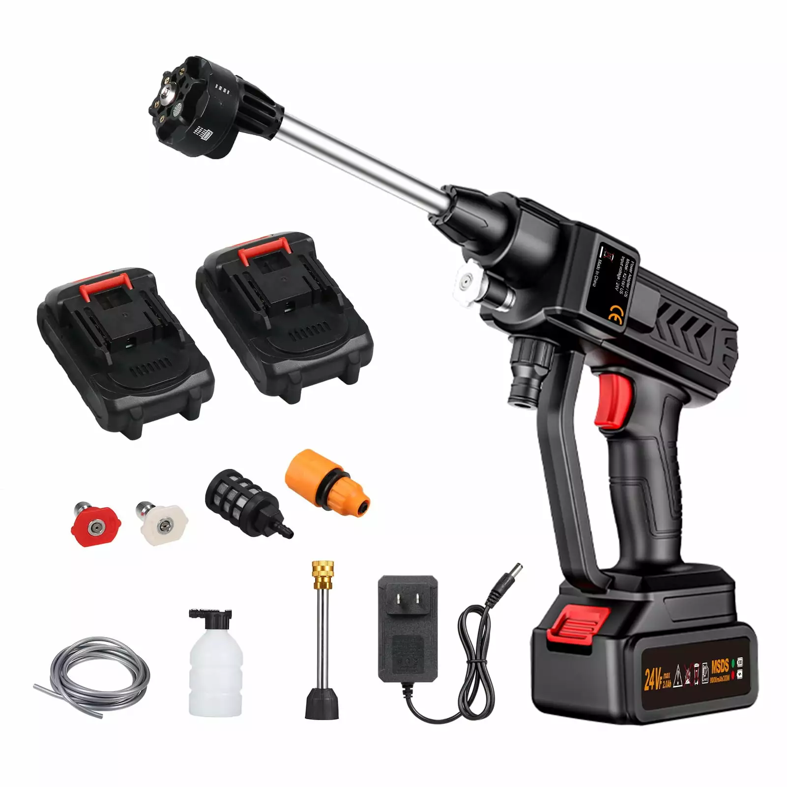 Cordless Power Washer 60Bar 150W High Power Washer Machine Rechargeable Battery 5in1 Nozzles Car Fence Floor Cleaning Wate...
