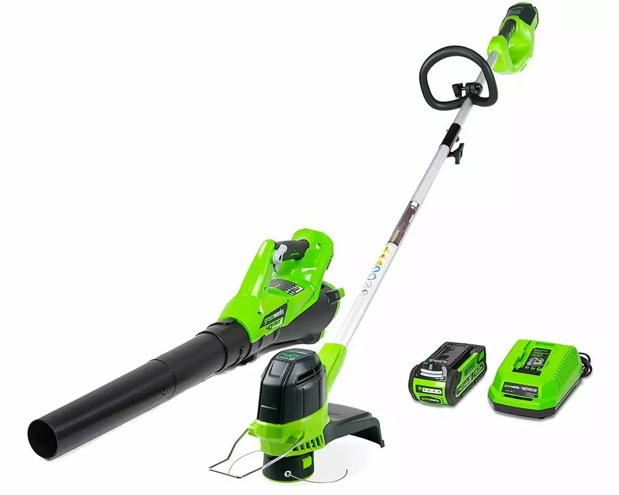 Greenworks 40V String Trimmer/Leaf Blower Combo (1) 2.0 Ah Battery 1301202