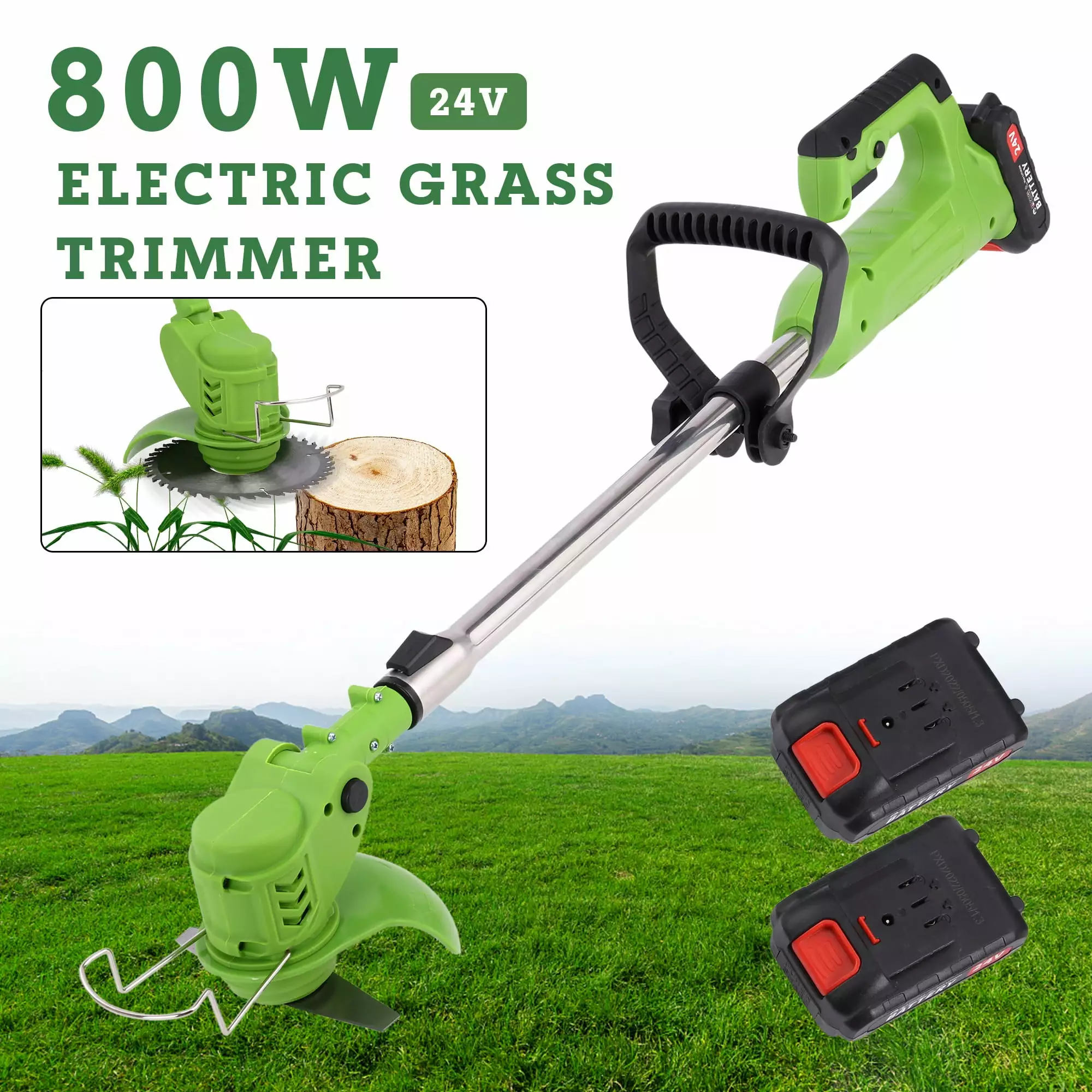 LELINTA Electric Weed Wacker. (2 x 21V 4.0A Weed Eater Battery Powered). 2--1 Cordless Grass Trimmer/Edger Lawn Tool/Brush...