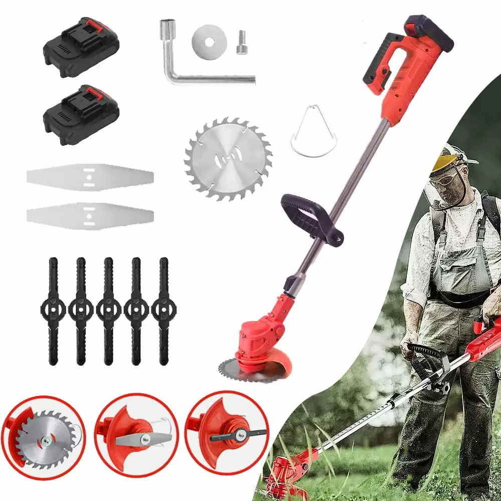Electric Weed Lawn Edger Eater Cordless Grass String Trimmer Cutter + 2 Battery TITSELF