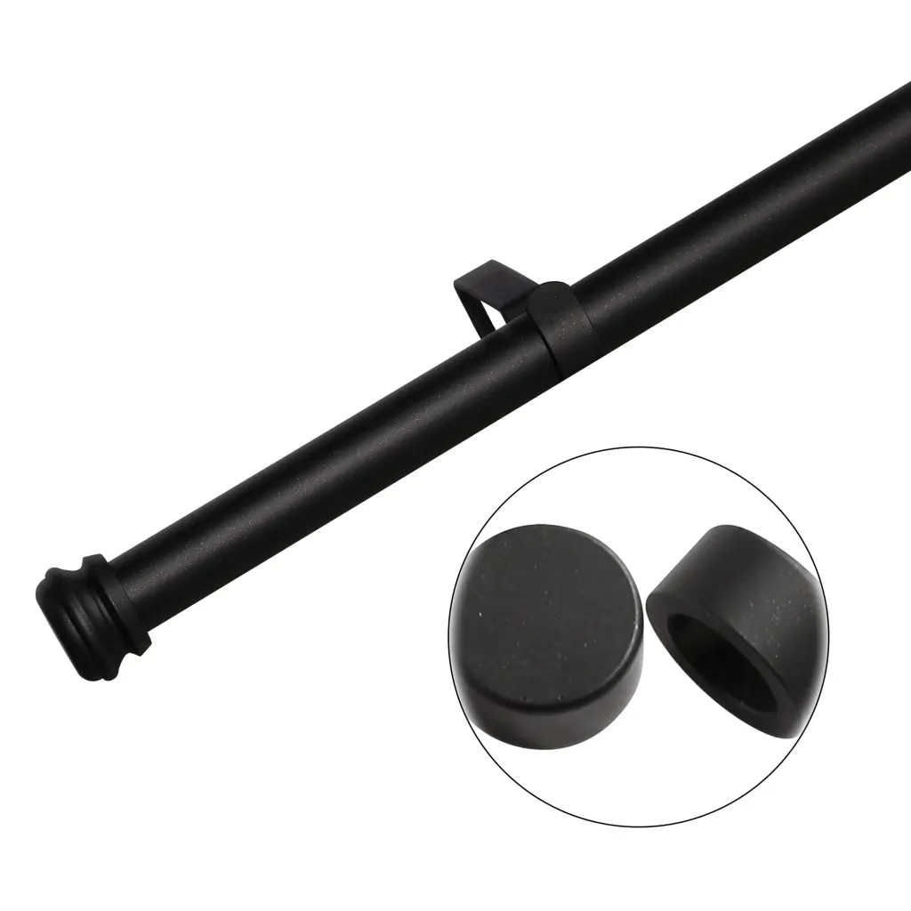 Window Single Curtain Rod Adjustable Sizes 28-48 Inch Black Matte lordear