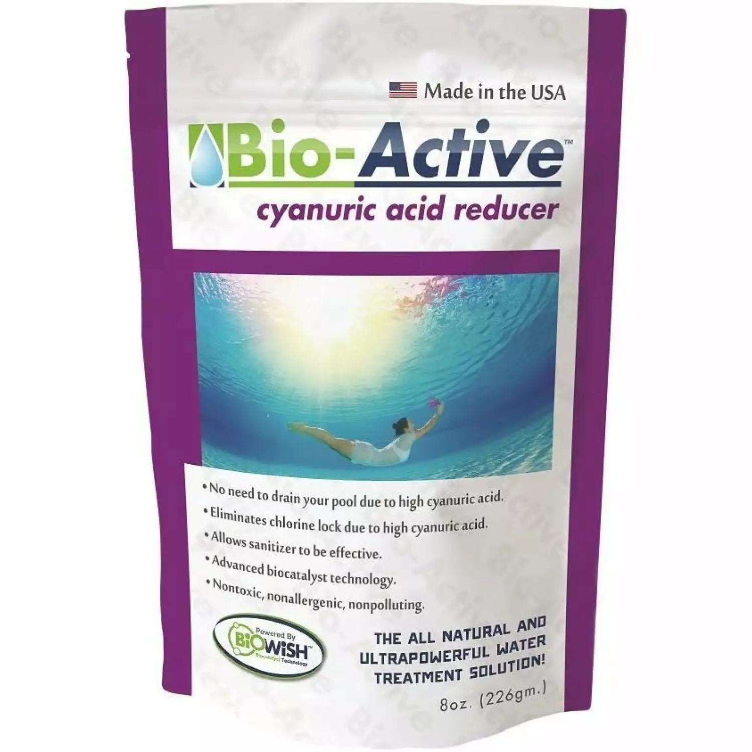 Bio-Active BA-CAR-08 Cyanuric Acid Reducer Powder 8 Ounces Swimming Pools Bilot
