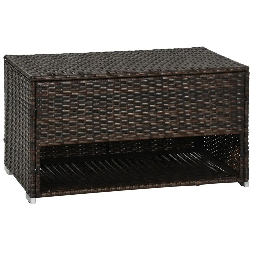 Outsunny Outdoor Deck Box & Shoe Storage PE Rattan Wicker Towel Rack aosom business