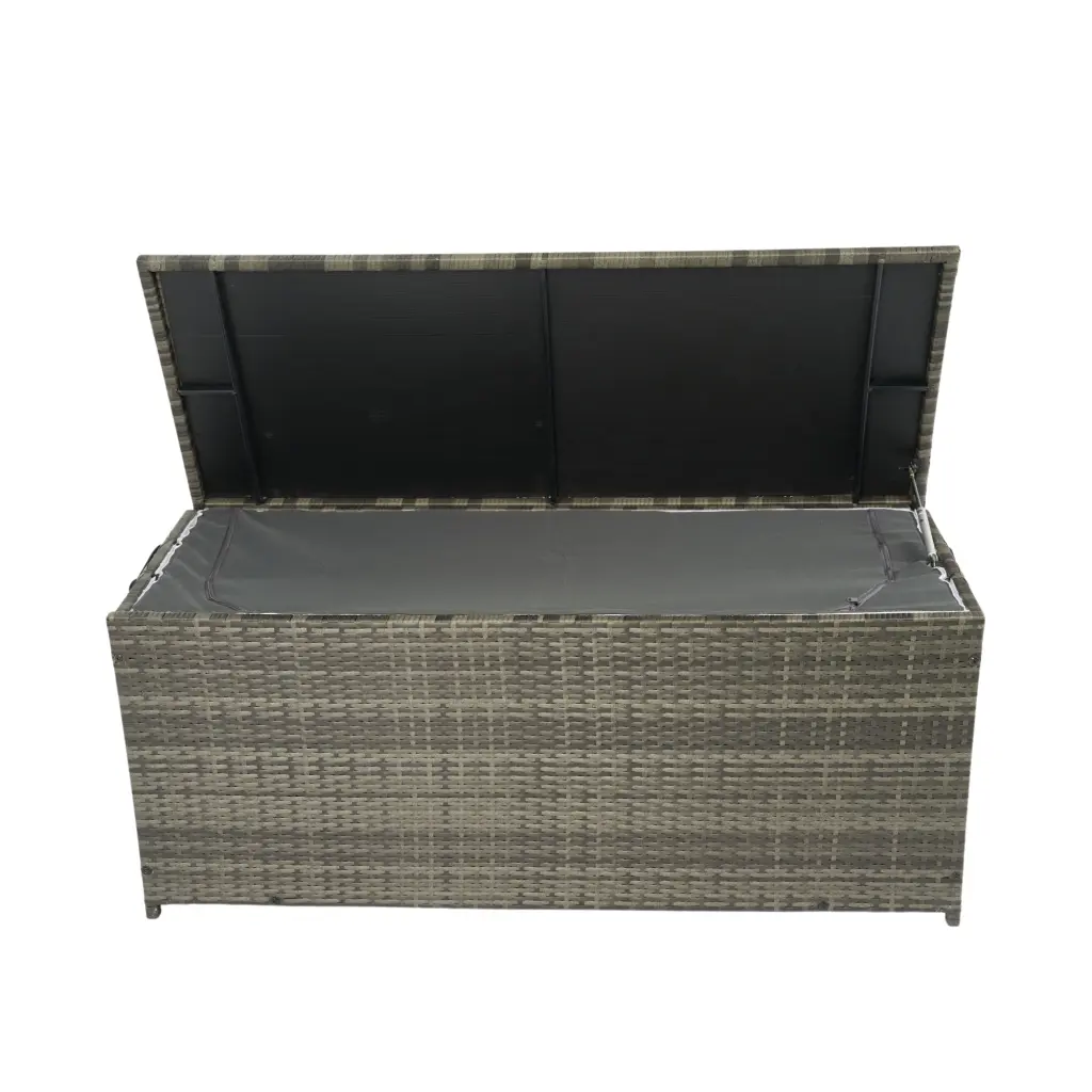 113 Gallon Outdoor Storage Box Wicker Patio Deck Box Lid eelifee
