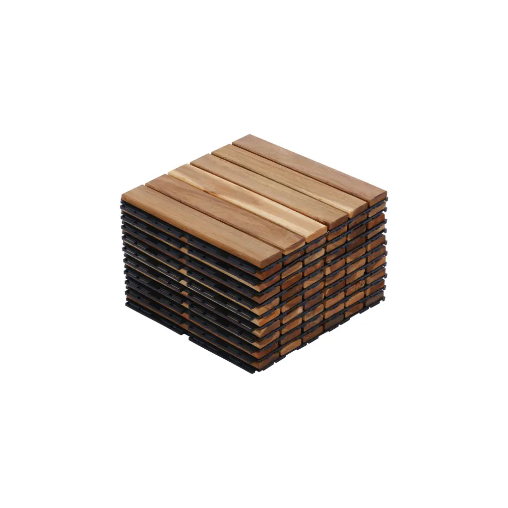 10 Pcs Interlocking Deck Tiles 12x12 Square Yellow Striped Pattern Outdoor beefurni